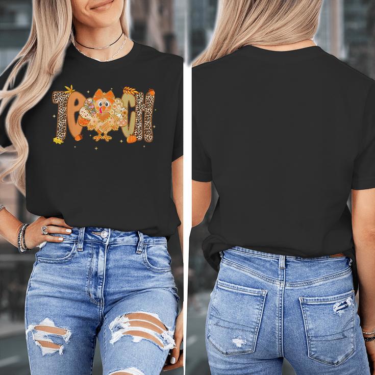 Thanksgiving Turkey Teach Thankful Teacher Girly Bow Women Women's T-Shirt, funny design Thanksgiving Turkey Teach Thankful Teacher Girly Bow Women Women's T-Shirt, funny design