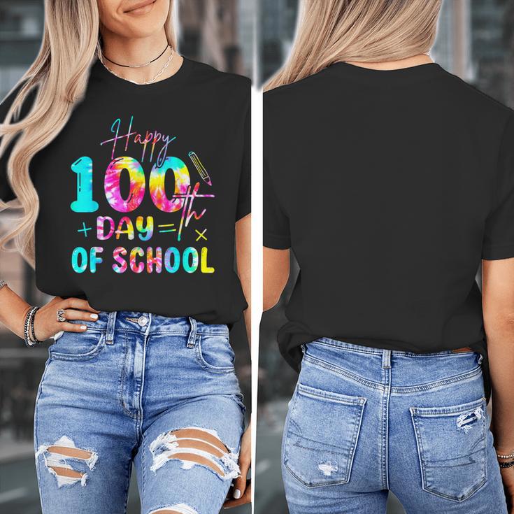 Tie Dye Happy 100th Day Of School Teacher Student 100 Days Women's T-Shirt, funny design