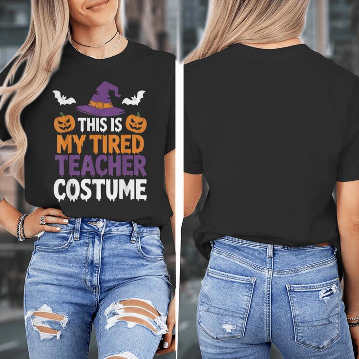 Tired Teacher Costume For Humor Halloween Women's T-Shirt, funny design