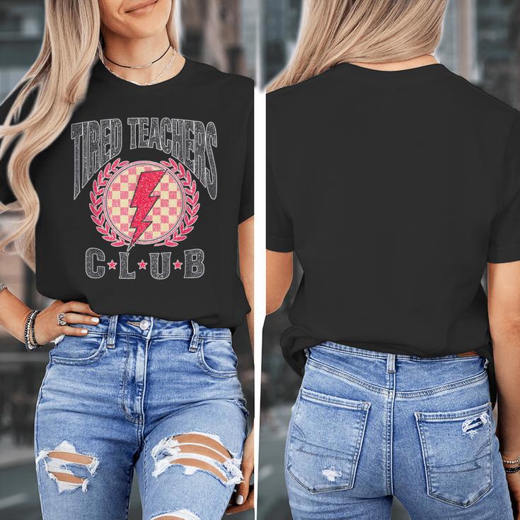 Tired Teachers Club Study Lover School Apparel Women's T-Shirt, funny design