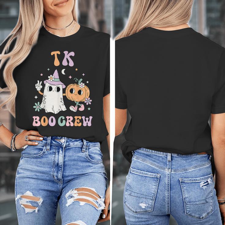 TK Boo Crew Retro Groovy Halloween Floral Ghost TK Teacher Men Women Kids Women's T-Shirt, Groovy Teacher Gifts, funny design