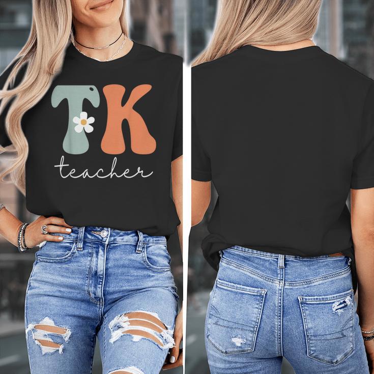 TK Teacher Retro Groovy Vintage Happy First Day Of School Women's T-Shirt, Groovy Teacher Gifts, funny design TK Teacher Retro Groovy Vintage Happy First Day Of School Women's T-Shirt, Groovy Teacher Gifts, funny design