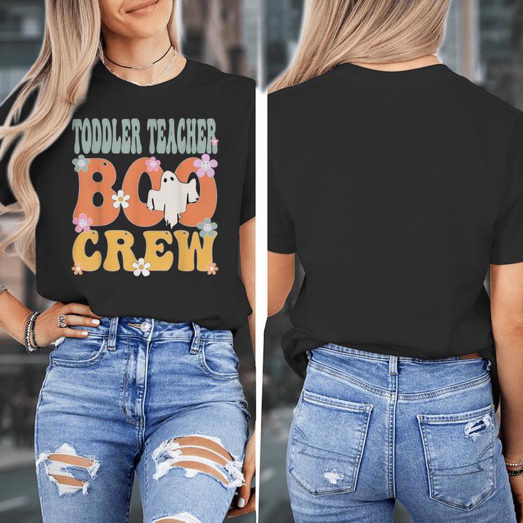 Toddler Teacher Boo Crew Ghost Groovy Halloween For Women Women's T-Shirt, Groovy Teacher Gifts, funny design