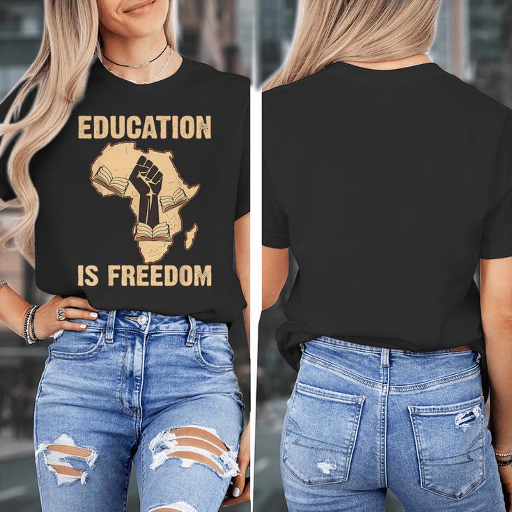 History Education Is Freedom African Map Black Teacher Women's T-Shirt, History Teacher Gifts, funny design