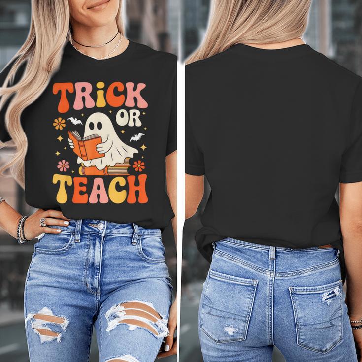 Trick Or Teach Halloween Shirt For Teacher Kids Floral Ghost Women's T-Shirt, funny design Trick Or Teach Halloween Shirt For Teacher Kids Floral Ghost Women's T-Shirt, funny design
