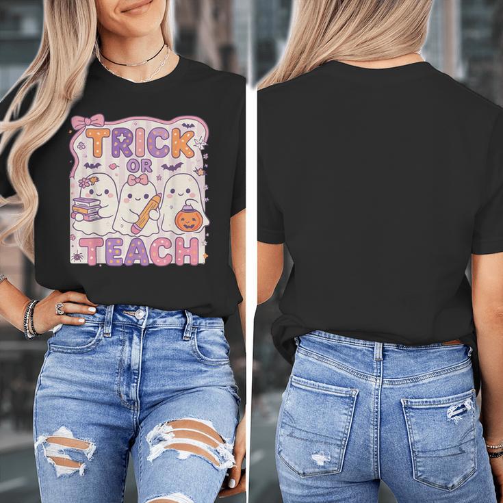 Trick Or Teach Retro Halloween Teacher Look Women's T-Shirt, funny design Trick Or Teach Retro Halloween Teacher Look Women's T-Shirt, funny design