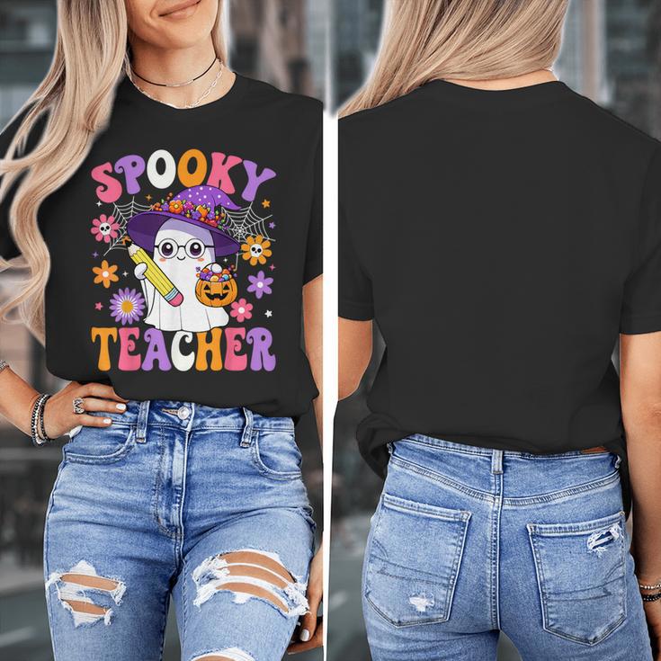 Trick Or Teach Spooky Teacher Ghost Halloween Teacher Women's T-Shirt, funny design