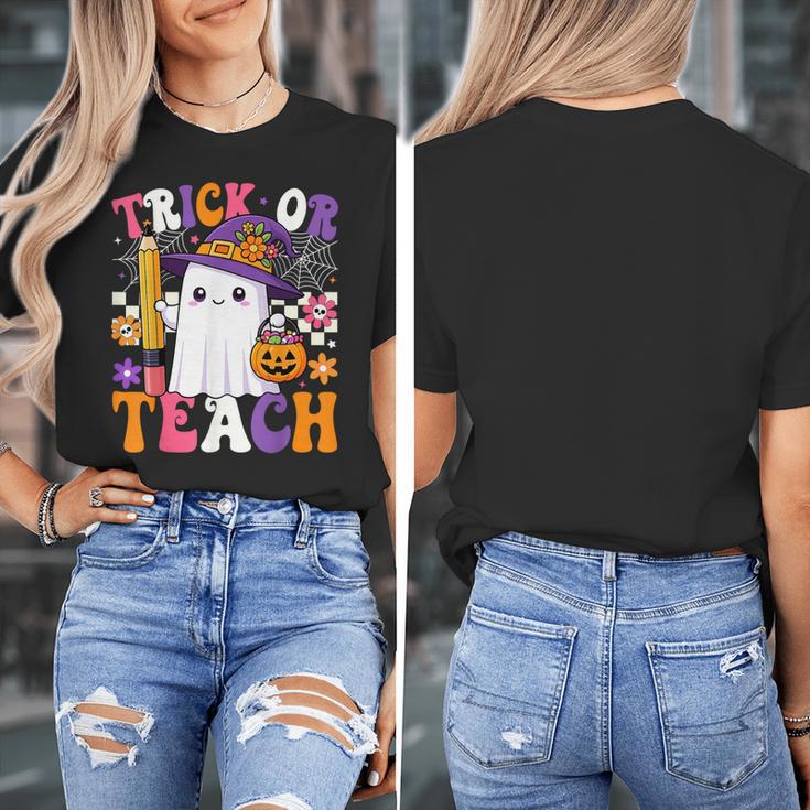 Trick Or Teach Teacher Pencil Ghost Halloween Teacher Women's T-Shirt, funny design Trick Or Teach Teacher Pencil Ghost Halloween Teacher Women's T-Shirt, funny design