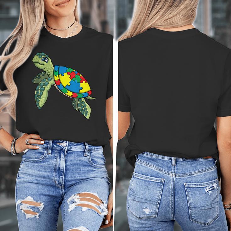 Turtle Puzzle Pieces For Autism Awareness Kids Women Teacher Women's T-Shirt, funny design