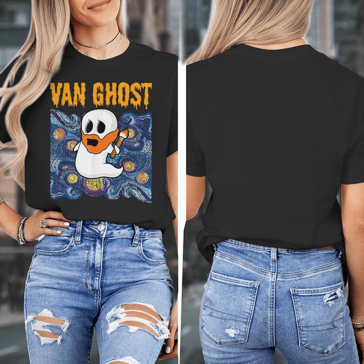 Van Ghost Art Teacher Halloween Van Gogh Starry Night Women's T-Shirt, funny design Van Ghost Art Teacher Halloween Van Gogh Starry Night Women's T-Shirt, funny design