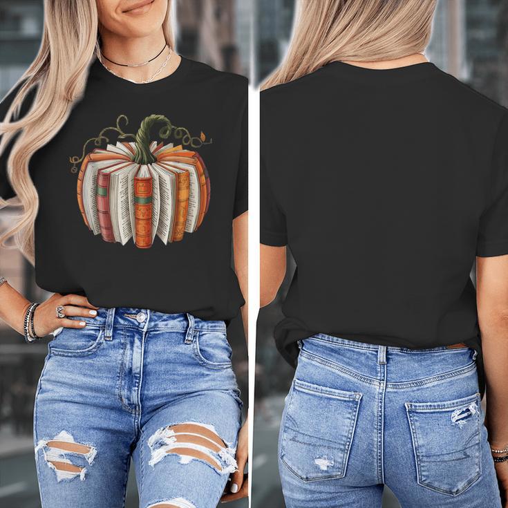 Vintage Book Pumpkin Autumn Fall Librarians Bookworm Teacher Women's T-Shirt, funny design Vintage Book Pumpkin Autumn Fall Librarians Bookworm Teacher Women's T-Shirt, funny design