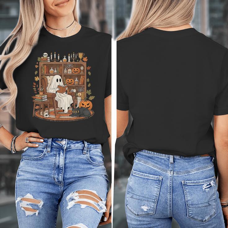 Vintage Ghost Book Reading Pumpkin Gothic Halloween Teachers Women's T-Shirt, funny design Vintage Ghost Book Reading Pumpkin Gothic Halloween Teachers Women's T-Shirt, funny design