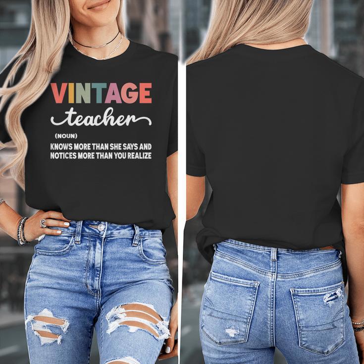 Vintage Teacher Knows More Than She Says Outfit Definition Women's T-Shirt, funny design Vintage Teacher Knows More Than She Says Outfit Definition Women's T-Shirt, funny design