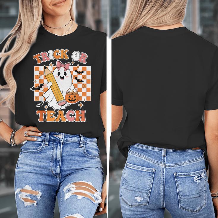 Vintage Teacher Shirt Women Trick Or Teach Halloween Women's T-Shirt, funny design Vintage Teacher Shirt Women Trick Or Teach Halloween Women's T-Shirt, funny design
