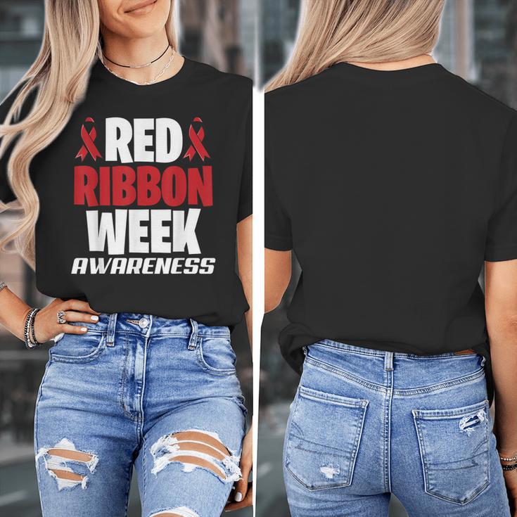 We Wear Red For Red Ribbon Week Awareness Mothers Teachers Women's T-Shirt, funny design We Wear Red For Red Ribbon Week Awareness Mothers Teachers Women's T-Shirt, funny design