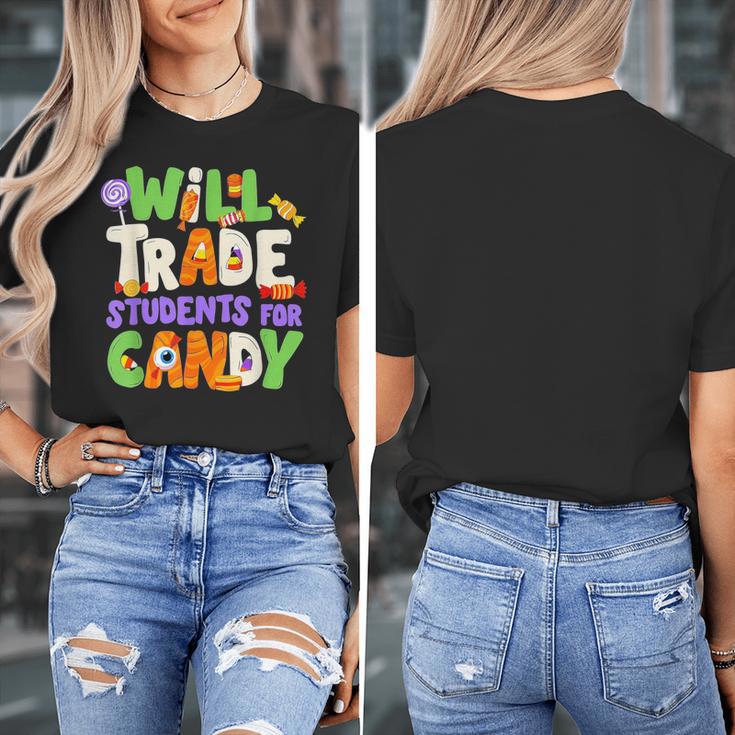 Will Trade Students For Candy Teacher Cute Halloween Costume Women's T-Shirt, funny design Will Trade Students For Candy Teacher Cute Halloween Costume Women's T-Shirt, funny design