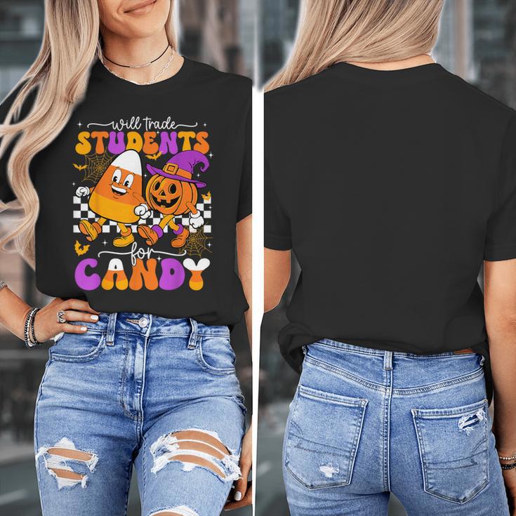 Will Trade Students For Candy Teacher Halloween Women's T-Shirt, funny design Will Trade Students For Candy Teacher Halloween Women's T-Shirt, funny design