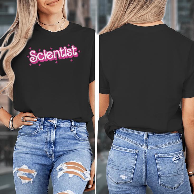 Women Retro Pink Scientist Science Teacher Back To School Women's T-Shirt, Science Teacher Gifts, funny design