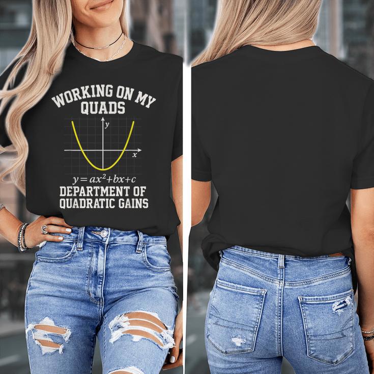 Working On My Quads Algebra Math Gym Teacher Women's T-Shirt, funny design