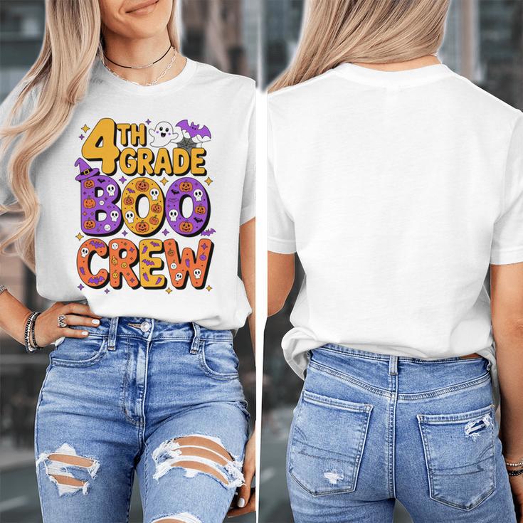 4th Grade Boo Crew Ghost Halloween Teacher Costume Women's T-Shirt, 4th Grade Teacher Gifts, funny design
