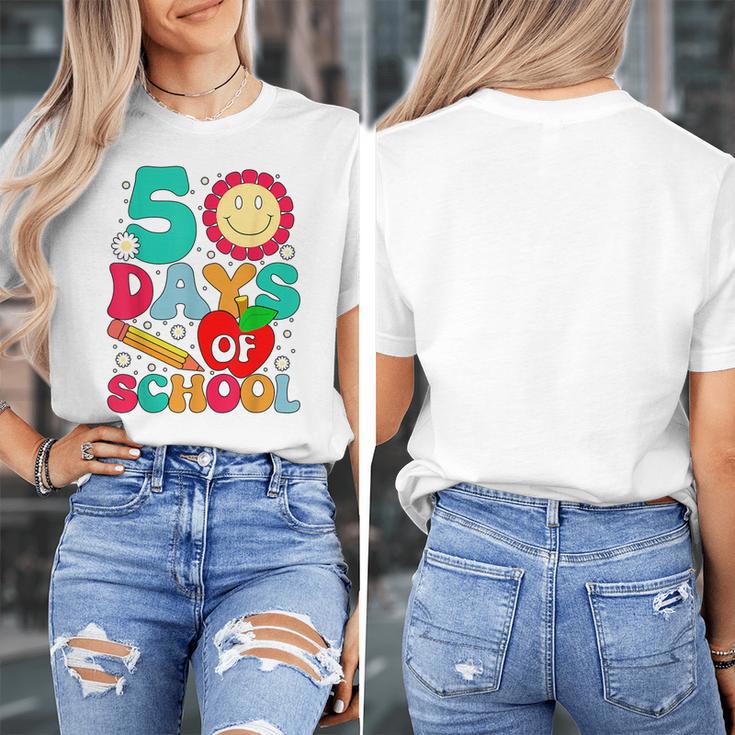 50 Days Of School Teacher Happy 50th Day Of School Kids Women's T-Shirt, funny design 50 Days Of School Teacher Happy 50th Day Of School Kids Women's T-Shirt, funny design