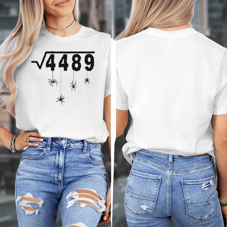 67 Meme Math Teacher 6 7 Halloween Spiders Square Root 4489 Women's T-Shirt, funny design
