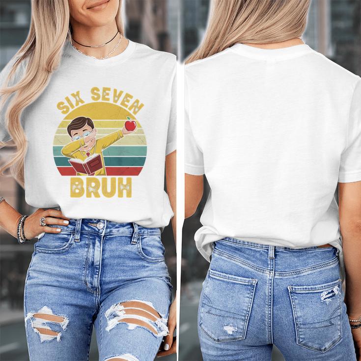67 Meme Six Seven Bruh Retro Dabbing Teacher School Women's T-Shirt, funny design 67 Meme Six Seven Bruh Retro Dabbing Teacher School Women's T-Shirt, funny design