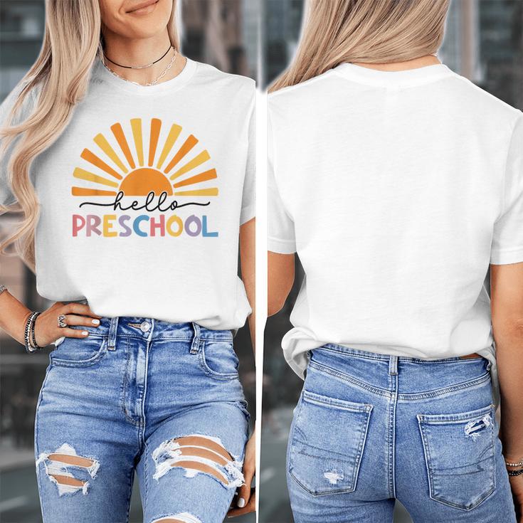 Back To School Hello Preschool For Kids Teacher Women Women's T-Shirt, funny design Back To School Hello Preschool For Kids Teacher Women Women's T-Shirt, funny design
