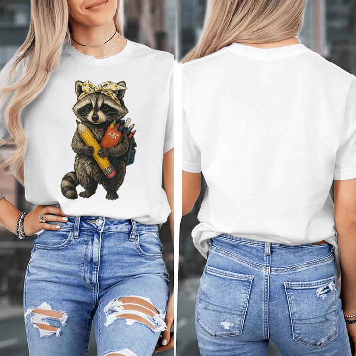 Back To School Raccoon Teachers Student Kids Women's T-Shirt, funny design Back To School Raccoon Teachers Student Kids Women's T-Shirt, funny design