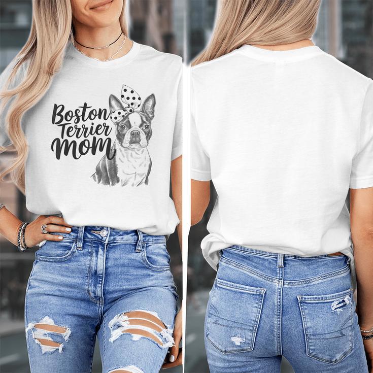 Boston Terrier Dog Bostie Mom Idea For Women Women's T-Shirt, Couple Gifts, Mom Gifts, Boston Terrier Mom Gifts, funny design