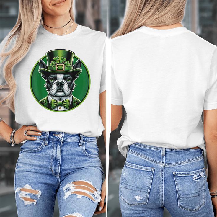 Boston Terrier Dog St Patricks Day Irish Pet Lover Men Women Kids Women's T-Shirt, funny design