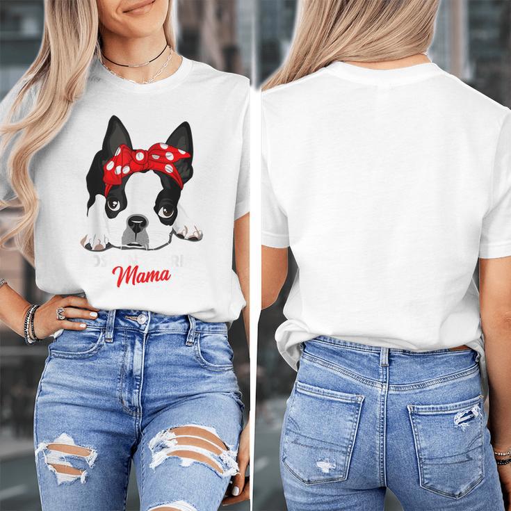 Boston Terrier Mum Dog Woman Idea Women's T-Shirt, funny design