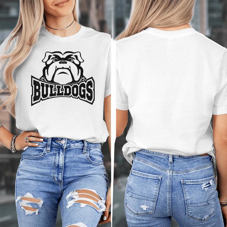 Bulldogs Teacher Student School Sports Fan Team Spirit Women's T-Shirt, funny design