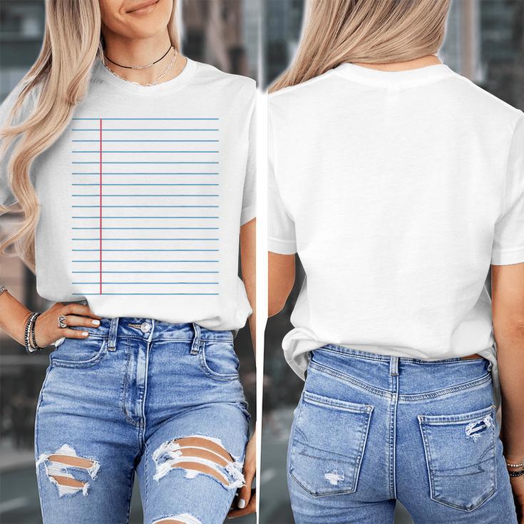 College Ruled Lined Paper Student Teacher Professor Costume Women's T-Shirt, funny design College Ruled Lined Paper Student Teacher Professor Costume Women's T-Shirt, funny design