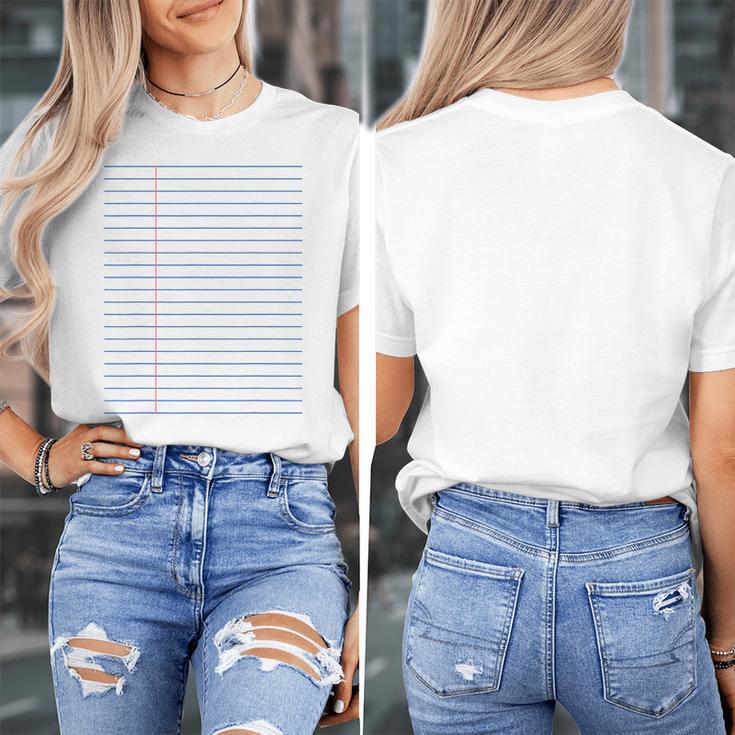 Colleged Ruled Paper Lined Writer Student Professor Teacher Women's T-Shirt, funny design