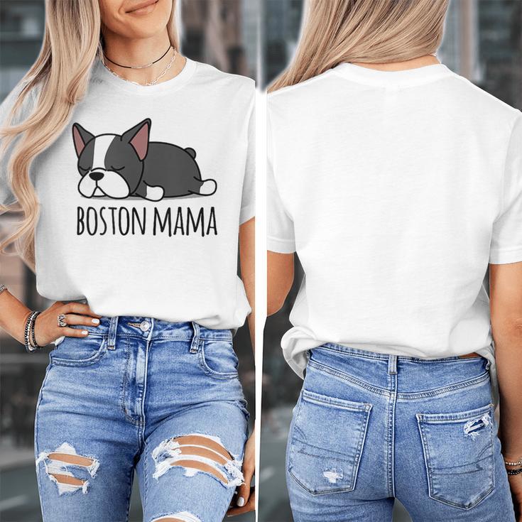 Cute Boston Terrier Boston Mama Women's T-Shirt, funny design