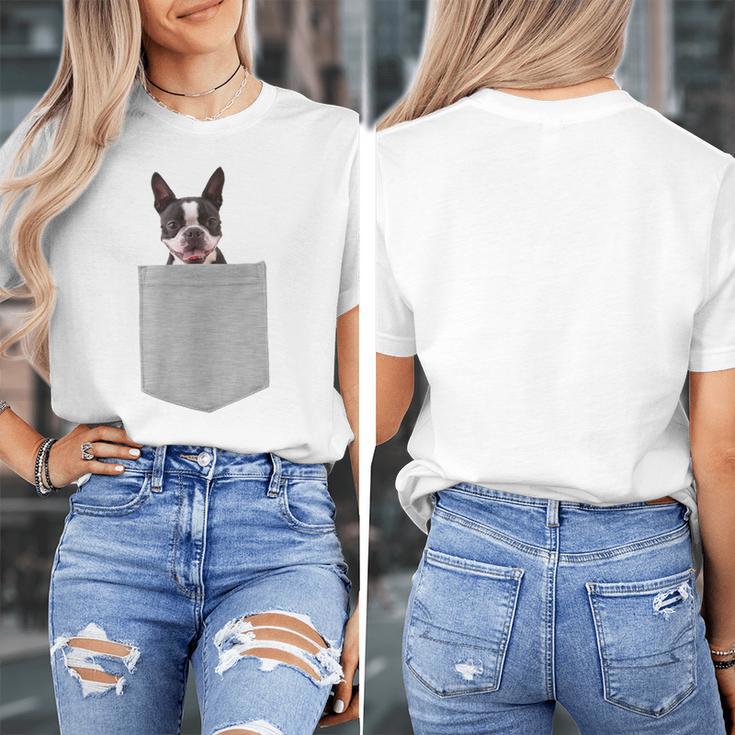 Dog In Your Pocket Boston Terrier For Men Women Girls Kids Women's T-Shirt, funny design