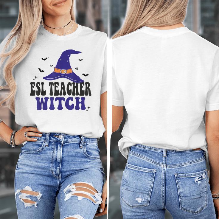 ESL Teacher Witch Halloween Matching Group Costume Women's T-Shirt, Esl Teacher Gifts, funny design ESL Teacher Witch Halloween Matching Group Costume Women's T-Shirt, Esl Teacher Gifts, funny design