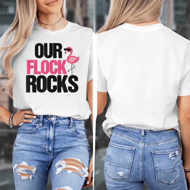 Our Flock Rocks Flamingo Mother's Day Teacher Women's T-Shirt, funny design Our Flock Rocks Flamingo Mother's Day Teacher Women's T-Shirt, funny design