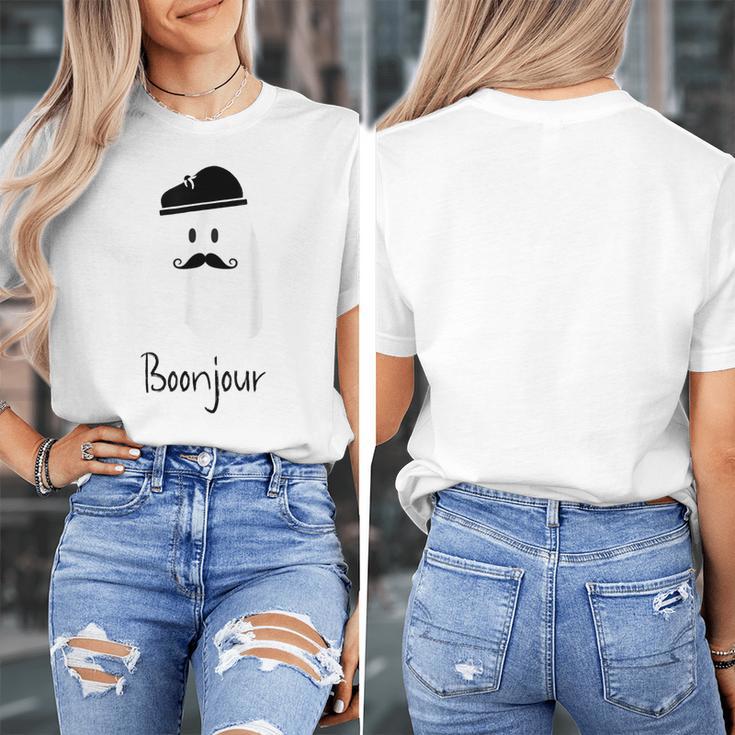 French Teacher Halloween Bonjour Ghost Women's T-Shirt, funny design French Teacher Halloween Bonjour Ghost Women's T-Shirt, funny design