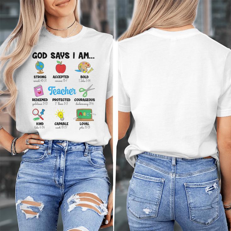 God Says Im Teacher Christian Back To School Religious Women's T-Shirt, funny design God Says Im Teacher Christian Back To School Religious Women's T-Shirt, funny design