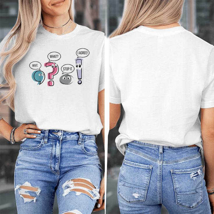 Grammar Teacher Punctuation English First Day Back To School Women's T-Shirt, English Teacher Gifts, funny design