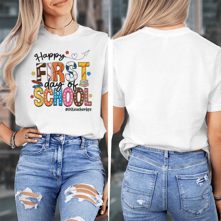 Happy First Day Of School PE Teacher Life Back To School Women's T-Shirt, Pe Teacher Gifts, funny design Happy First Day Of School PE Teacher Life Back To School Women's T-Shirt, Pe Teacher Gifts, funny design