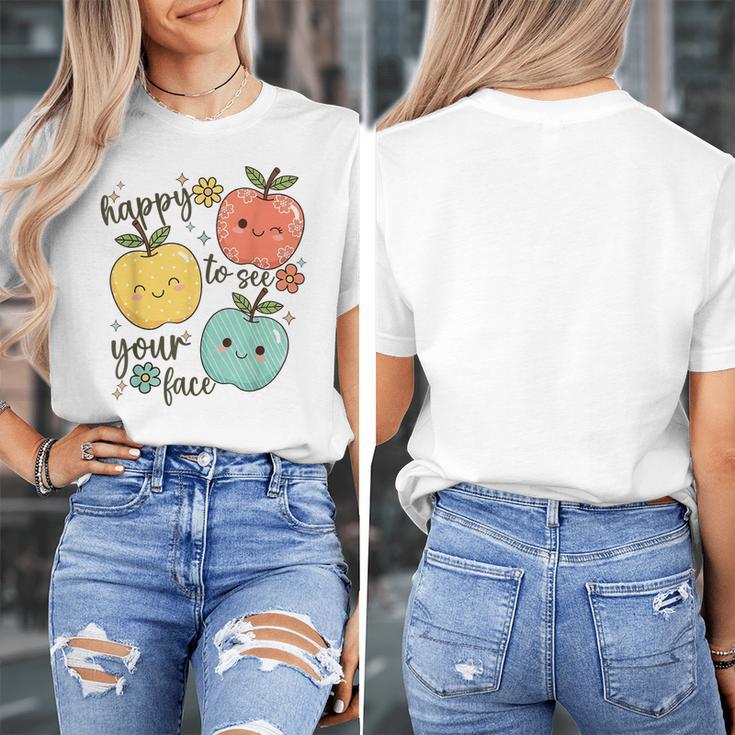Happy To See Your Face Teacher Apple Women's T-Shirt, funny design Happy To See Your Face Teacher Apple Women's T-Shirt, funny design
