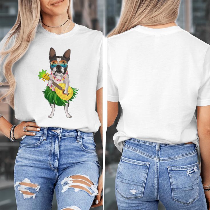 Hawaiian Boston Terrier Dog Pineapple Ukulele Summer For Men Women Girls Kids Women's T-Shirt, funny design