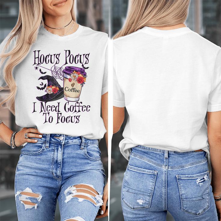 Hocus Pocus I Need Coffee To Focus Halloween Teacher Women's T-Shirt, funny design Hocus Pocus I Need Coffee To Focus Halloween Teacher Women's T-Shirt, funny design