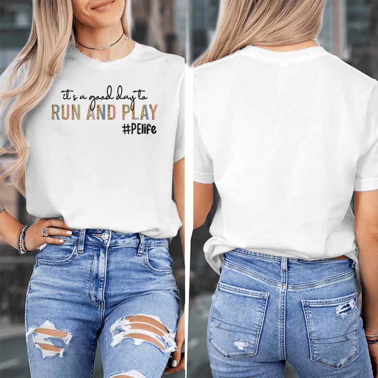 It's a Good Day To Run And Play Leopard PE Teacher Life Women's T-Shirt, Pe Teacher Gifts, funny design It's a Good Day To Run And Play Leopard PE Teacher Life Women's T-Shirt, Pe Teacher Gifts, funny design