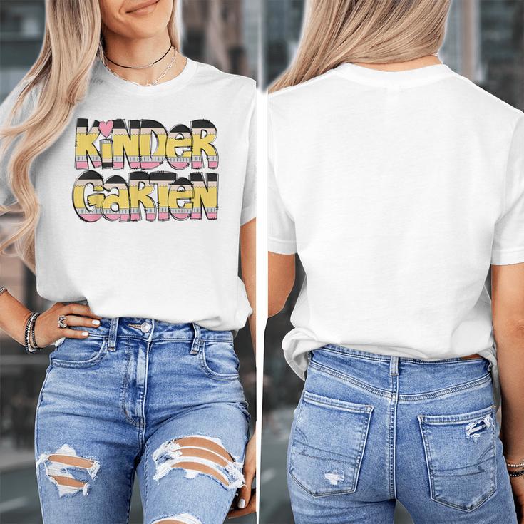 Kindergarten Pencil First Day Of School Teacher Toddler Kids Women's T-Shirt, funny design