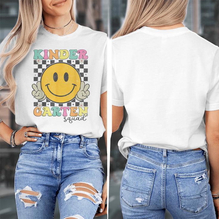 Kindergarten Squad Smile Face Teachers Kids Back To School Women's T-Shirt, funny design Kindergarten Squad Smile Face Teachers Kids Back To School Women's T-Shirt, funny design