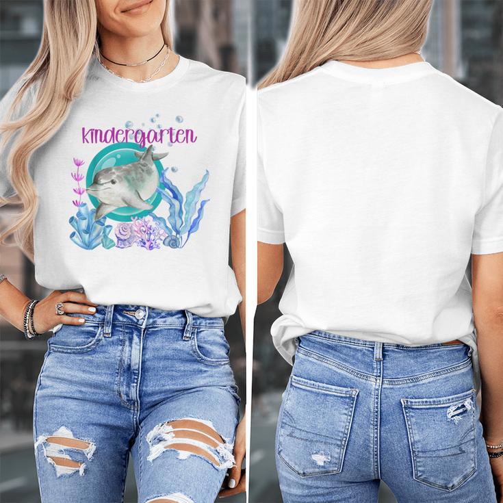 Kindergarten Teacher Dolphin Ocean Life Teaching Team Spirit Women's T-Shirt, funny design